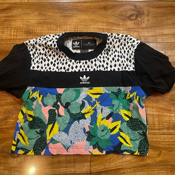 ADIDAS HER STUDIO LONDON multicolor cropped tee - Picture 2 of 5